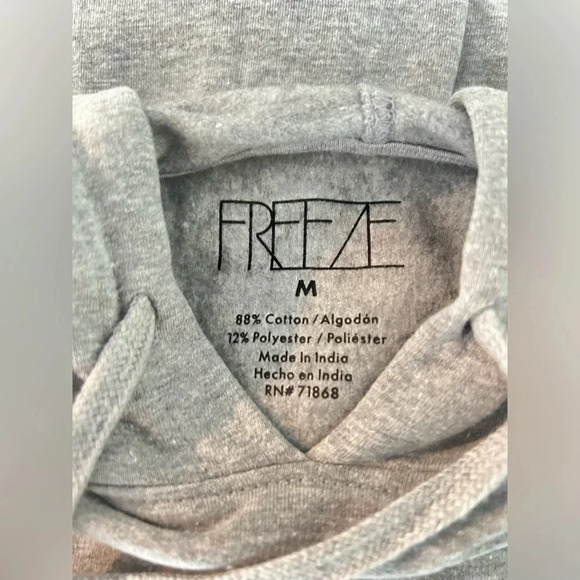NASA Grey Cropped Hoodie, Size Medium by Freeze, every day hoodie, soft gray - Picture 5 of 6